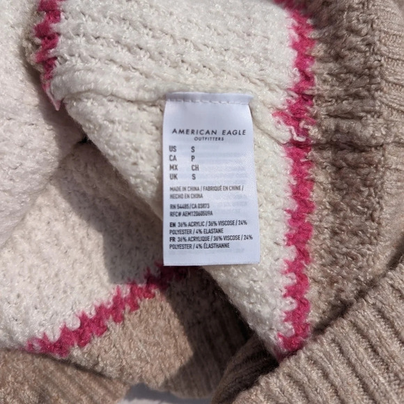 American Eagle Stripe Oversized Knit Crewneck  Sweater size S - Picture 6 of 7
